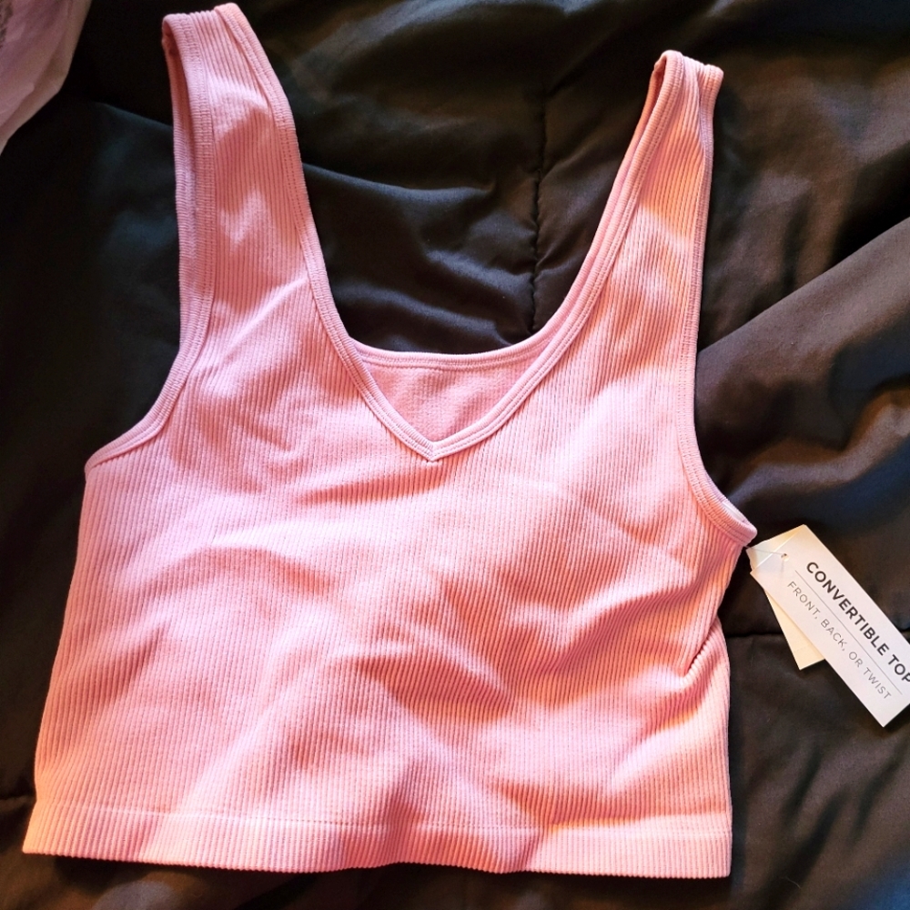 Aeropostale light pink convertable top wear 3 ways cropped
